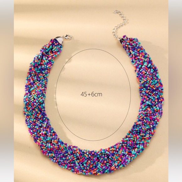Color Block Beaded Necklace shein. New festival party - Picture 4 of 4